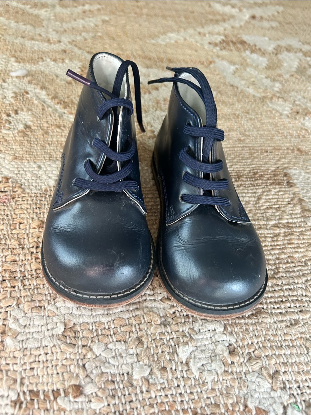 Josmo Navy Toddler Lace-Up Leather Boots